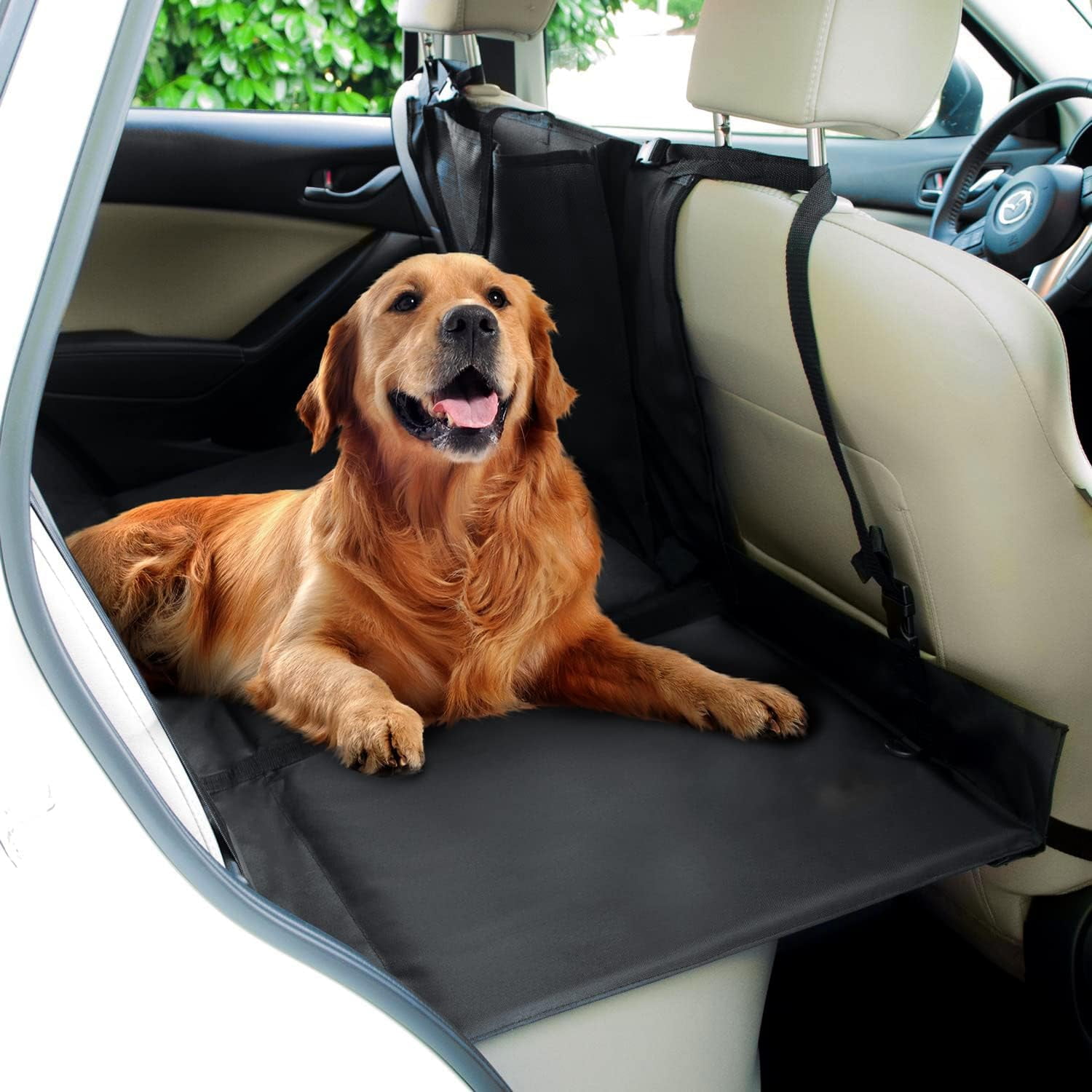 KEERDAO Backseat Bridge Car Extender Seat Pet Bridge Platform for Dogs, Water Resistant Pet