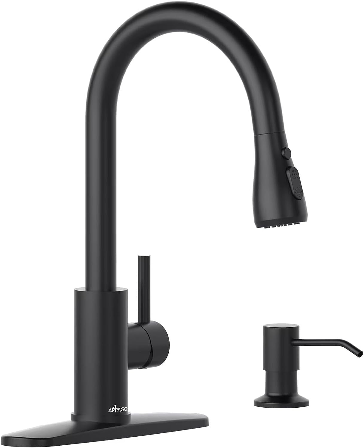 KEERDAO Black Kitchen Faucet with Soap Dispenser, Modern RV Kitchen