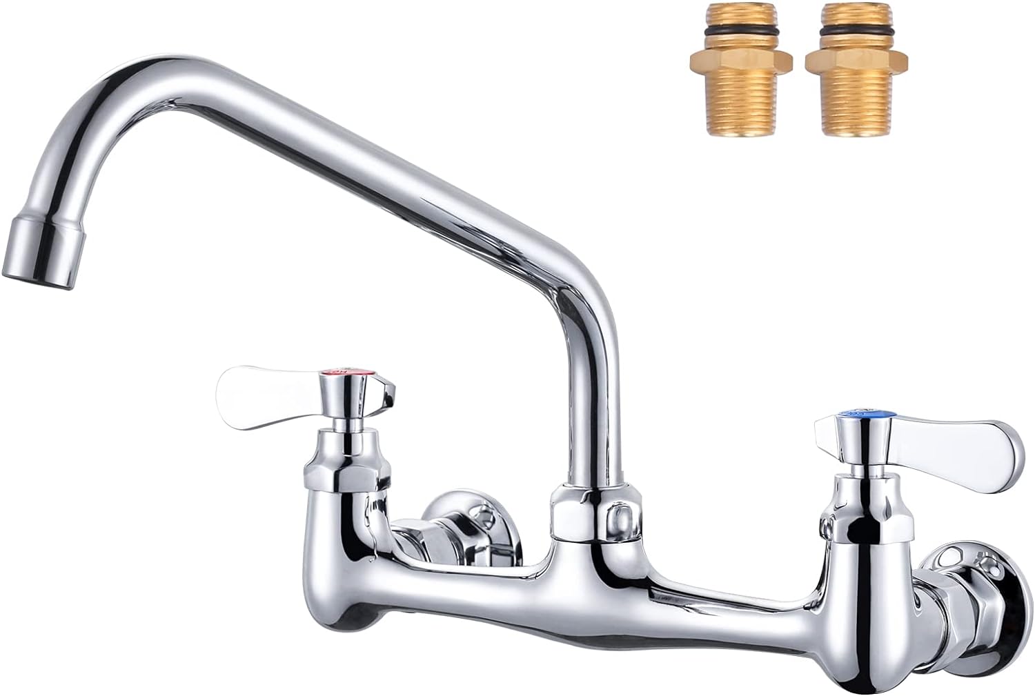 KEERDAO Commercial Sink Faucet with 10” Swivel Spout, 8" Center Wall