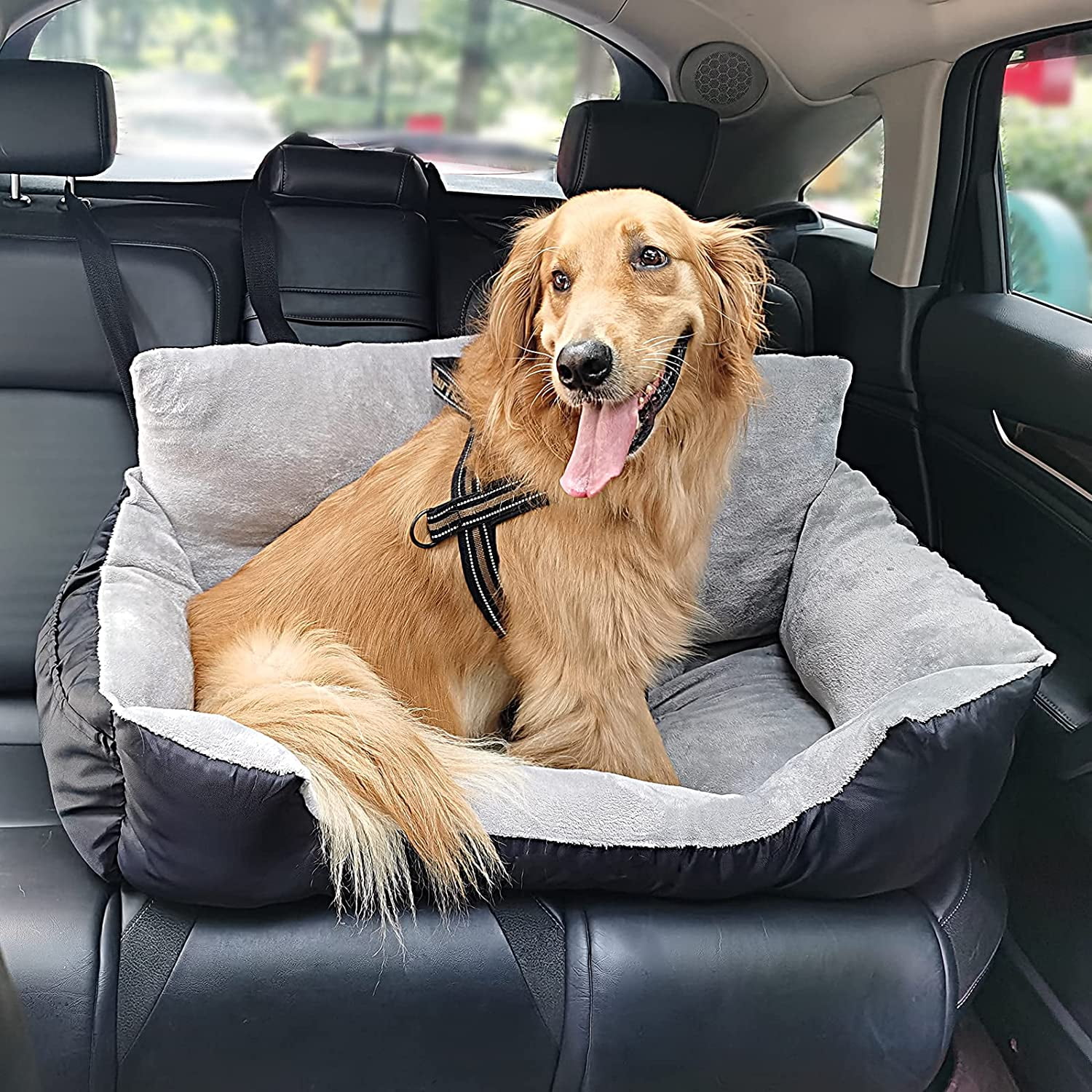 KEERDAO Dog Car Seat for Medium Large Dogs, Dog Seat 2 Small Dogs, Dog