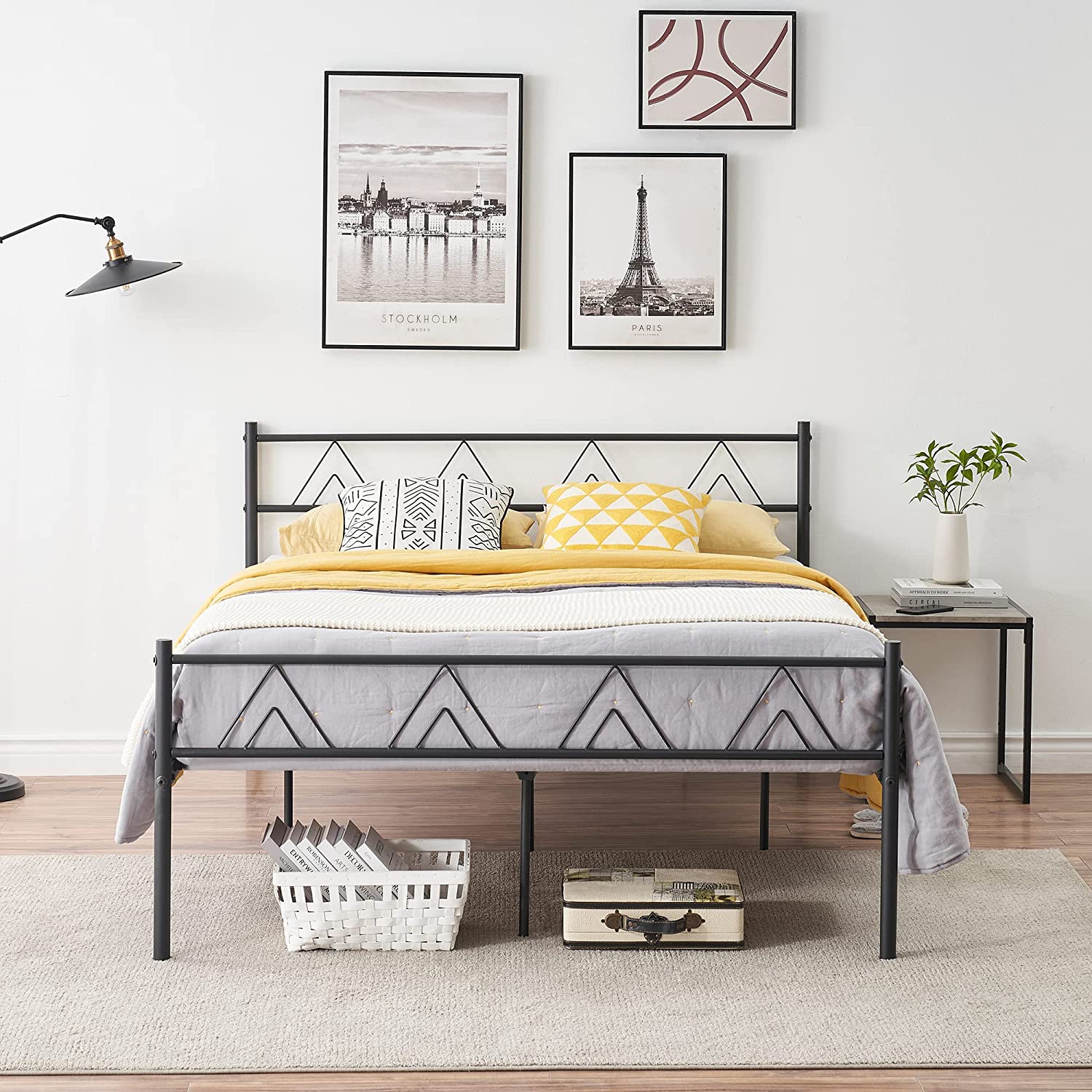 KEERDAO Double Bed Frame, Full Size Bed Frames No Box Spring Needed