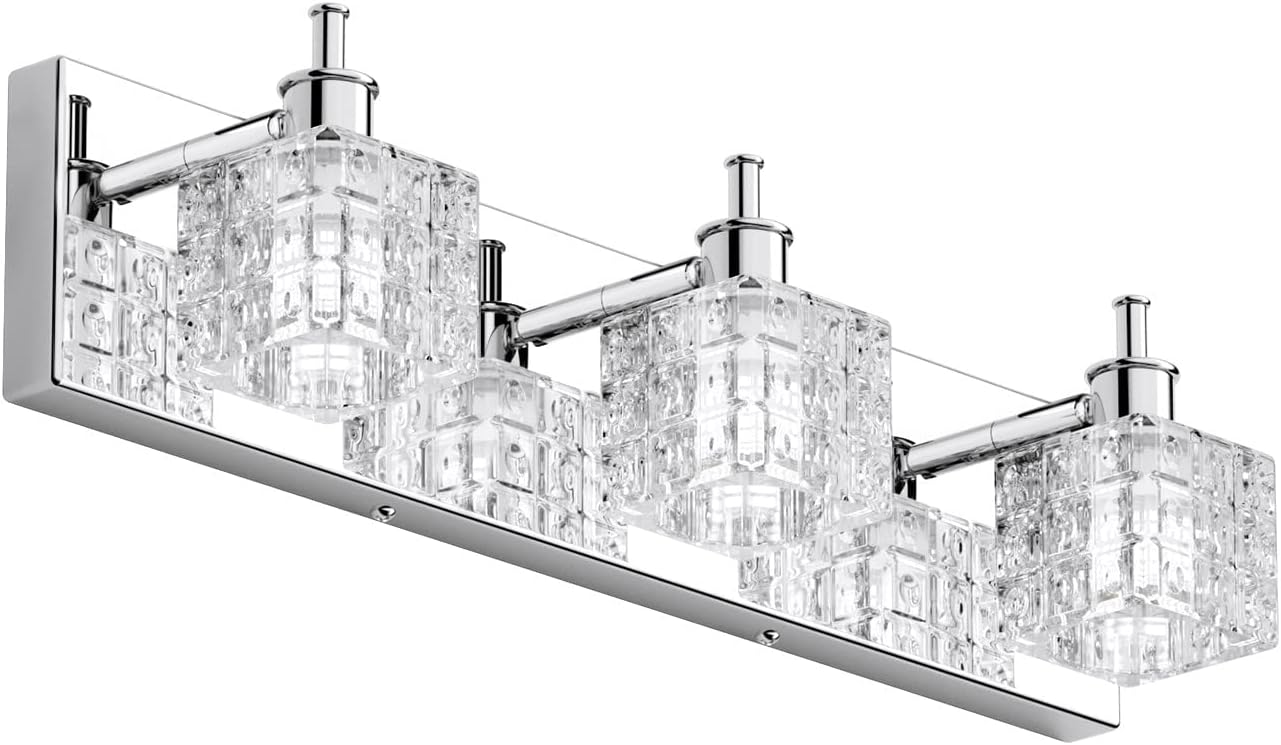 KEERDAO Modern Crystal Vanity Light 3 Lights Modern Vanity Light