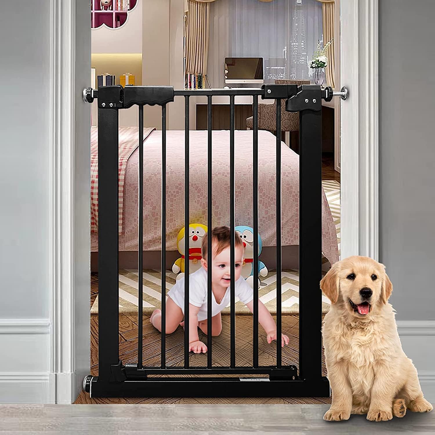 KEERDAO Narrow Walk Through Baby Gate 24.0229.13 Inch Wide Auto Close
