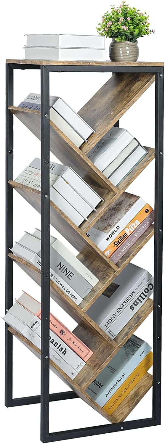 KEERDAO Tree Bookshelf 9 Tier Floor Standing Tree Bookshelf for CDs