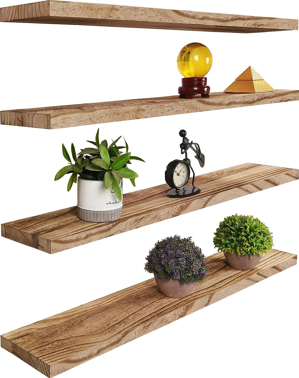 KEERDAO Wood Floating Shelves for Wall Decor, Rustic Wall Shelves for