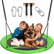 KEESTP 43 Inch Saucer Tree Swing Flying Indoor Outdoor Play Set Swing for Kids - Green