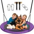 thumbnail image 1 of MIHOVER 43 Inch Saucer Tree Swing Flying Indoor Outdoor Play Set Swing for Kids - Purple, 1 of 8