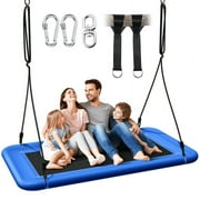 MIHOVER 60" Heavy-Duty Tree Swing with 700lbs Capacity - Waterproof  Platform Swing for Kids & Adults, Indoor/Outdoor Multi-Use Play Equipment - Blue