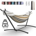 thumbnail image 1 of KEESTP Comfortable 2 Person Hammock with Stand,Ease of Assembly Portable Brazilian Hammock,450lb Capacity - Coffee, 1 of 7