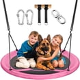 thumbnail image 1 of KEESTP Swing for Kids Sturdy & Comfortable 43 Inch Saucer Tree Swing Flying Indoor Outdoor Play Set Swing for Kids - Pink, 1 of 9