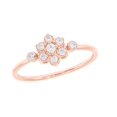 thumbnail image 1 of KEEVA JEWELS 0.15 Carat FG/VS Round Lab Grown Diamond Statement Ring for Women Made in Rose 18K Gold Plated Silver Size 10, 1 of 6