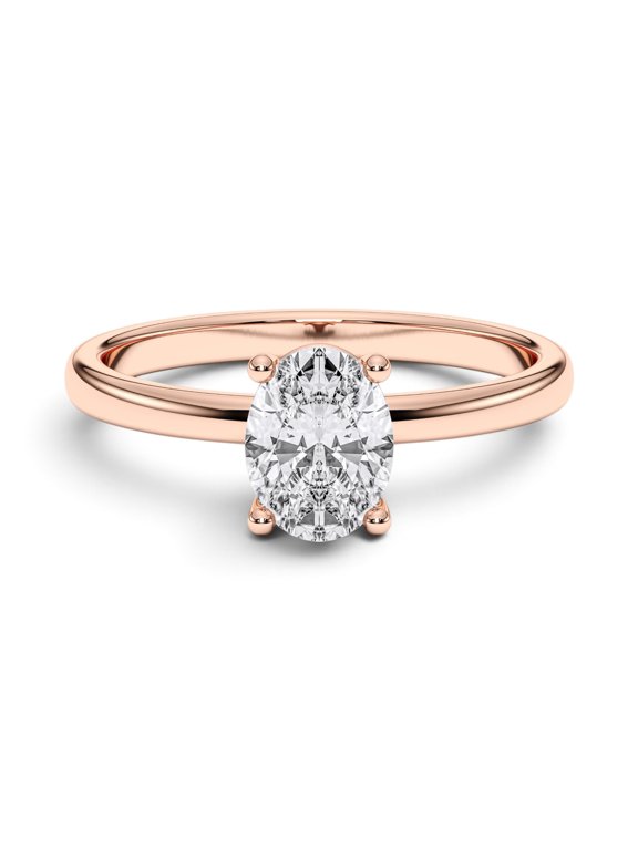 1.00 CT TO 5.00 CT Oval Cut Moissanite Ring for Women, E/VVS-VS, 10K, 14K & 18K Solid Gold Solitaire Engagement Ring Size 5 to 10