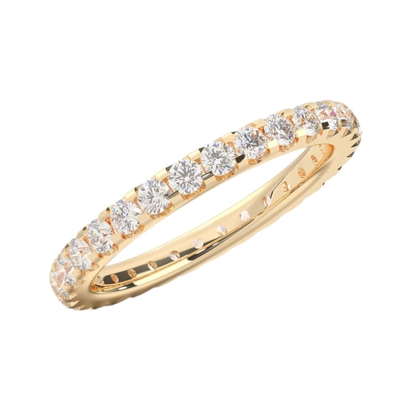 KEEVA JEWELS 1.00 Carat Round Moissanite Wedding Band for Women Made in 18K Yellow Gold Plated Silver Size 9.5