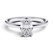 KEEVA JEWELS 1.00CT IGI Certified Oval Lab Grown Diamond Engagement Ring, F/VS Solitaire Ring for Women in White Gold-Plated Sterling Silver Size 5 to 10