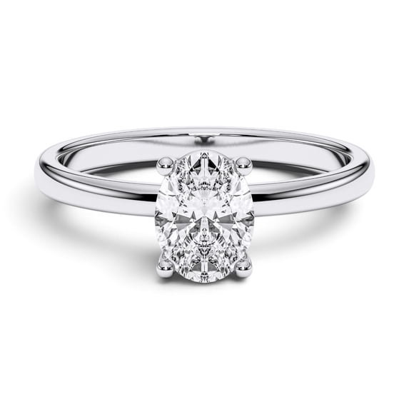KEEVA JEWELS 1.00CT Oval Lab Grown Diamond Ring for Women, IGI Certified F/VS, 10K Solid White Gold Solitaire Engagement Ring Size 5 to 10