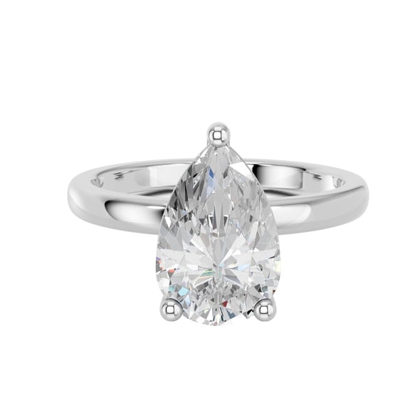 KEEVA JEWELS 1.00CT IGI Certified Pear Lab Grown Diamond Engagement Ring, F/VS Solitaire Ring for Women in 950 Platinum Size 7.5