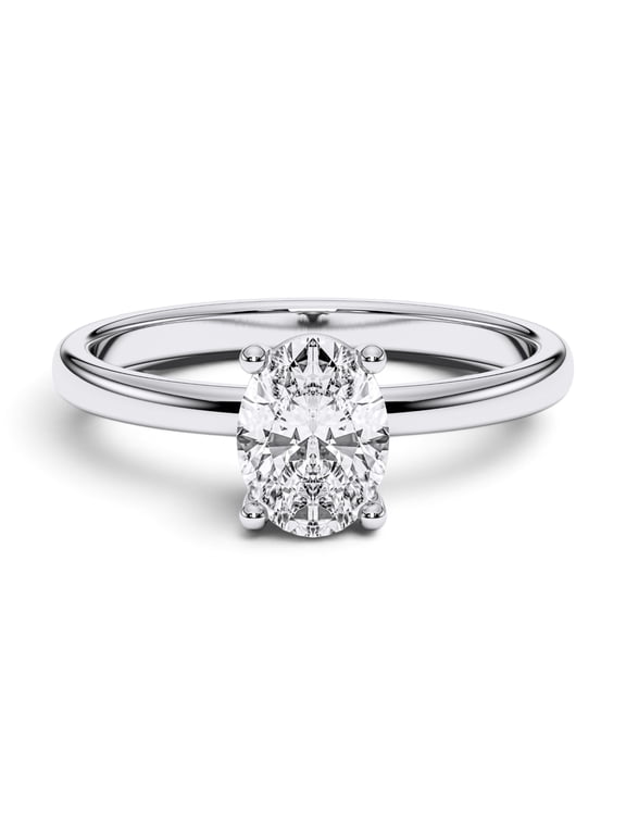 1.00CT To 5.00CT Oval Cut Moissanite Engagement Ring, E/VVS-VS Solitaire Ring for Women in 950 Platinum Size 5 to 10