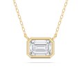 thumbnail image 1 of KEEVA JEWELS 1.00Ct Emerald Shape Moissanite Solitaire Pendant Necklace for Women 18 Inch Chain Made in 18K Yellow Gold Plated Silver, 1 of 3