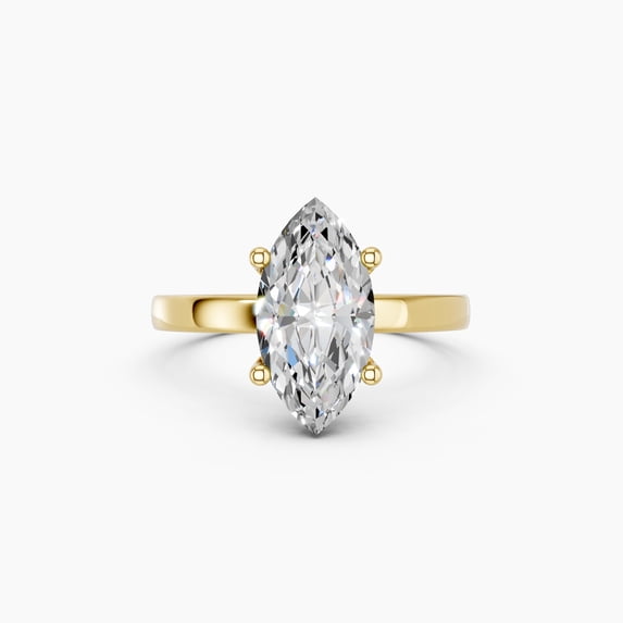 KEEVA JEWELS 1.50CT IGI Certified Marquise Lab Grown Diamond Engagement Ring, F/VS Solitaire Ring for Women in Yellow & White Gold-Plated Sterling Silver Size 5 to 10