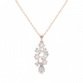 thumbnail image 1 of KEEVA JEWELS 10.50 Carat Moissanite Multi-Shape Drop Pendant Necklace for Women,18 Inches Chain, Made in Rose Gold Plated Silver, 1 of 6