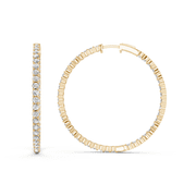 KEEVA JEWELS 10K Yellow Gold 3.00 Carat F-G/VS Round Lab Grown Diamond in-out Hoop Earring for Women