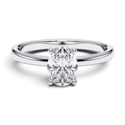 KEEVA JEWELS Oval Cut 2.00 Carat Moissanite Solitaire Engagement Ring for Women Made in White Gold Plated Silver Size 6