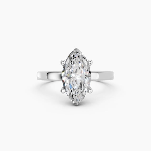 KEEVA JEWELS 3.00CT IGI Certified Marquise Lab Grown Diamond Engagement Ring, F/VS Solitaire Ring for Women in Yellow & White Gold-Plated Sterling Silver Size 5 to 10