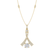 KEEVA JEWELS 3.60 Carat Moissanite Round Infinity Solitaire Stone Necklace for Women Made in White Gold Plated Silver