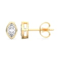 thumbnail image 1 of KEEVA JEWELS 4.00 Carat Moissanite Bezel Set Marquise Cut Gemstones Solitaire Stud Earrings for Women, Made in Yellow Gold Plated Silver., 1 of 4