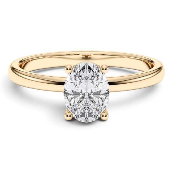 KEEVA JEWELS 5.00CT Oval Lab Grown Diamond Ring for Women, IGI Certified F/VS, 10K Solid Yellow Gold Solitaire Engagement Ring Size 5 to 10