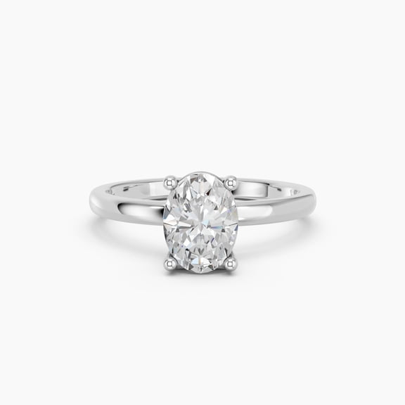 KEEVA JEWELS 950 Platinum 1.00CT IGI Certified Oval Lab Grown Diamond Engagement Ring, F/VS Solitaire Ring for Women in 950 Platinum Size 5
