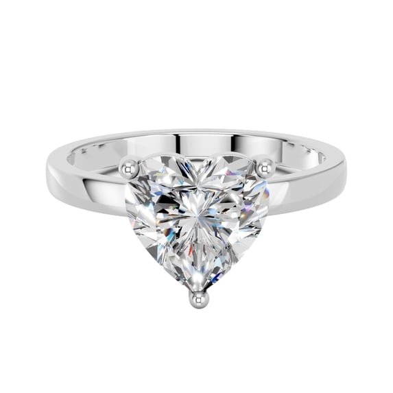 KEEVA JEWELS IGI Certified 5.00 Carat Heart Shape F/VS Lab Grown Diamond Solitaire Engagement Ring for Women Made in White Gold Plated Silver Size 6.5