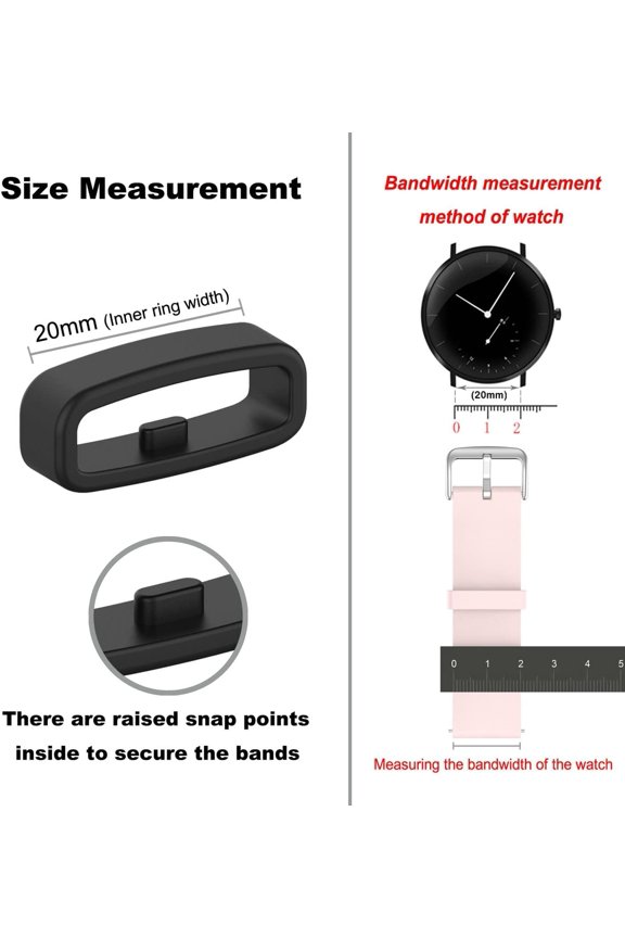 -18mm 20mm 22mm Replacement Watch Band Fastener, Silicone Fastening Rings Loop Security Loops Accessories Bands Keeper Wristband Holder