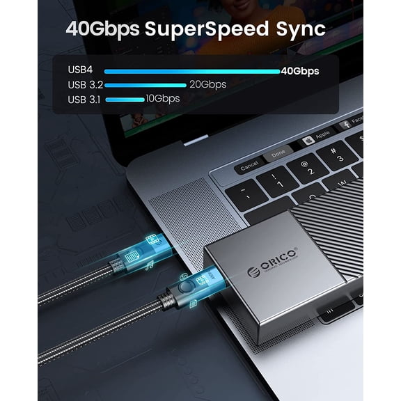 KEFENL-1M USB C to USB C Cable, 240W PD 3.1 Charging, 20Gbps Data Transfer, Compatible with Dell, iPad, Pixel, Hub, Docking and More