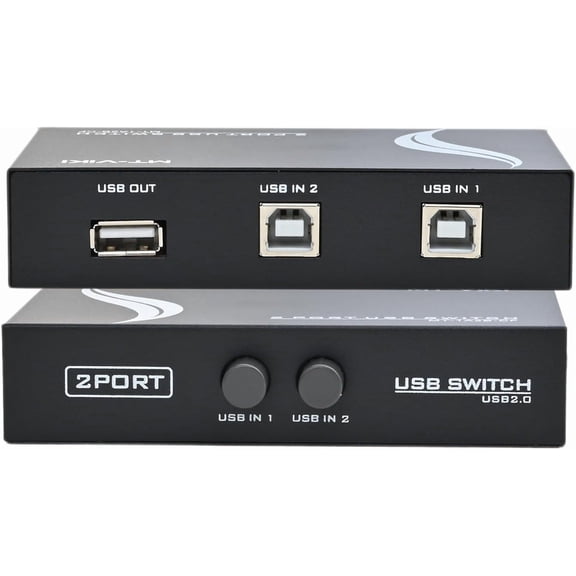 KEFENL-2 Port USB 2.0 Sharing Manual Switch Box Hub 2 PCS Share 1 USB Device for Printer Scanner Camera Keyboard (2 Port)