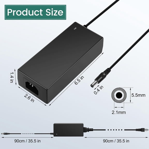 KEFENL-24V Power Supply 5A,AC 100-240V to DC 24 Volt 5A Power Converter Transformer,24V 120W Max AC/DC Adapter with 5.5 x 2.1mm DC Plug for LED Strip Security Camera Router LED Driver Monitor