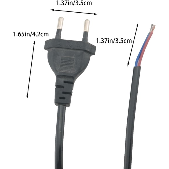 KEFENL-2PCS Light Cord with Switch Plug Black Pure Copper Extension Line 6 Ft Cabling Stripped Ends Power Cable Suitable for Chandeliers