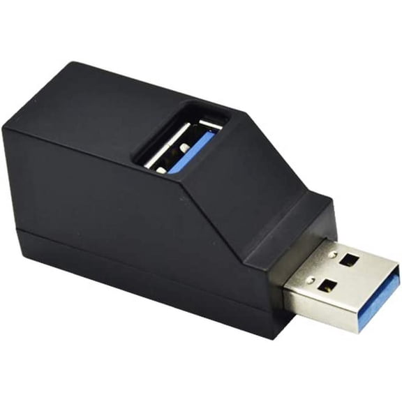 KEFENL-3-Port USB 3.0/2.0 Data Hub, Portable, Compact, Black, USB Hub, Compatible with PC, Laptop, USB Flash Drives, Mouse, Keyboard, External Hard Drives