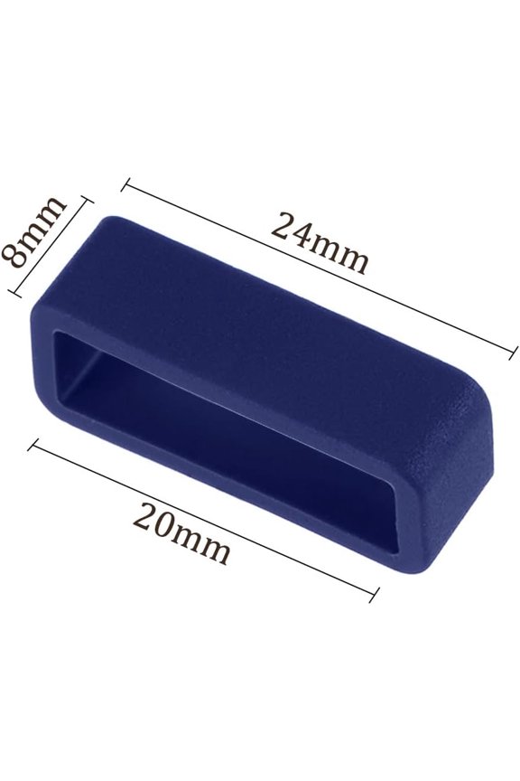 -4pcs Watch Band Loop - [20mm Width] Rubber Watch Holder for Watch Band Keeper Repair Replacement Use, Deep Blue, Silicone