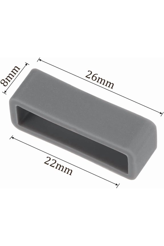 -4pcs Watch Band Loop - [22mm Width] Rubber Watch Holder for Watch Band Keeper Repair Replacement Use, Deep Gray, Silicone