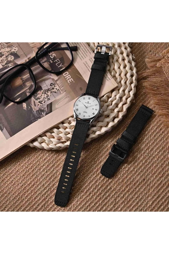 -Quick Release Watch Bands, Military Nylon Watch Strap for Men, Multiple Colors & Width (18mm, 19mm, 20mm, 22mm, 24mm)