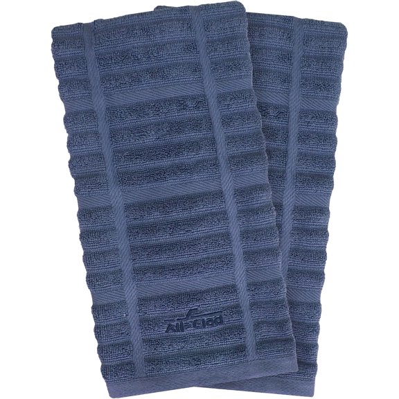 KEFENL-Solid Kitchen Towels, 2-Pack, Indigo