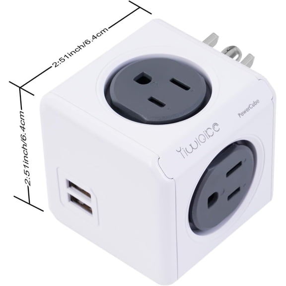 KEFENL-Surge Protector Power Board, 4 - Outlet Extender Multi - Plug Socket with 2 USB Charging Ports, 175 Joules Protection, Suitable for Homes, Offices, ETL - Certified (red)