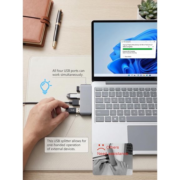 KEFENL-USB 3.0 Hub | Premium USB Hub for Laptops Cable-Free Plug-and-Play Design, Seamlessly Integrated with Your Device Wide Compatibility with Laptops, Desktops and Most USB-Enabled Devices