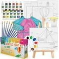 thumbnail image 1 of KEFF Kids Painting Set - Toddler Paint Kit with Non Toxic Acrylic Paints, Pre-Drawn Canvas Boards, Easel, Brushes, Palette & Smock for Girls and Boys, 1 of 7