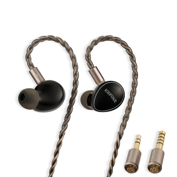Kefine Quatio HiFi in Ear Monitor headphone,Wired Earbuds no Mic IEM Bass with 2DD+2BA Hybrid,3 Tuning Nozzles,with Detachable Cable for musicians