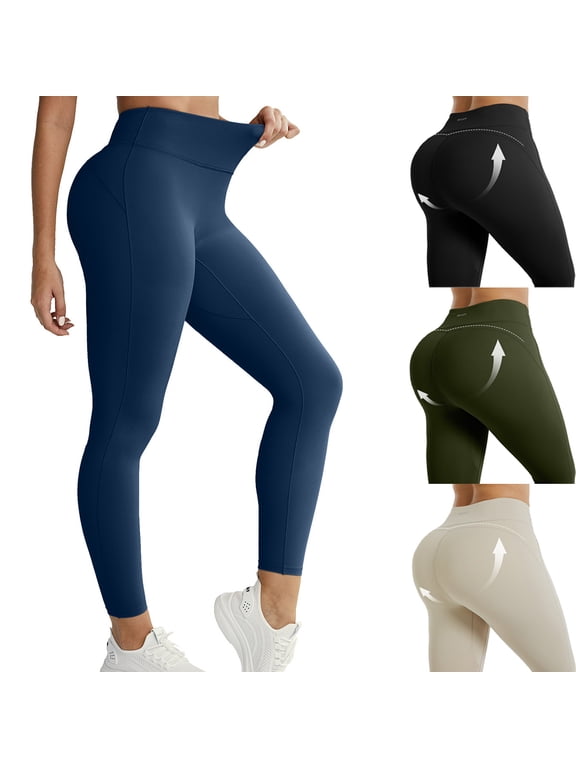 Women's Buttery Soft High-Waisted Yoga Leggings - 4-Way Stretch, No Front Seam, Built-in Liner, Hidden Pocket, Tummy Control Non-See-Through for Gym, Running & Daily Wear