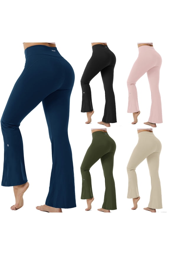 Workout Mini Flare Leggings for Women Hidden Scrunch High Waisted Seamless Gym Leggings Brinklie 30" No Front Seam Craze Gym Yoga Pants