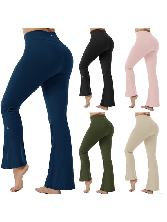 Workout Mini Flare Leggings for Women Hidden Scrunch High Waisted Seamless Gym Leggings Brinklie 30" No Front Seam Craze Gym Yoga Pants