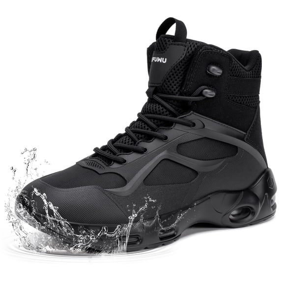 KEFUWU Military Tactical Boots for Men Waterproof Non Slip Hiking Work Combat Boots 6 Inch Side Zip Cushion Botas Tácticas Militares